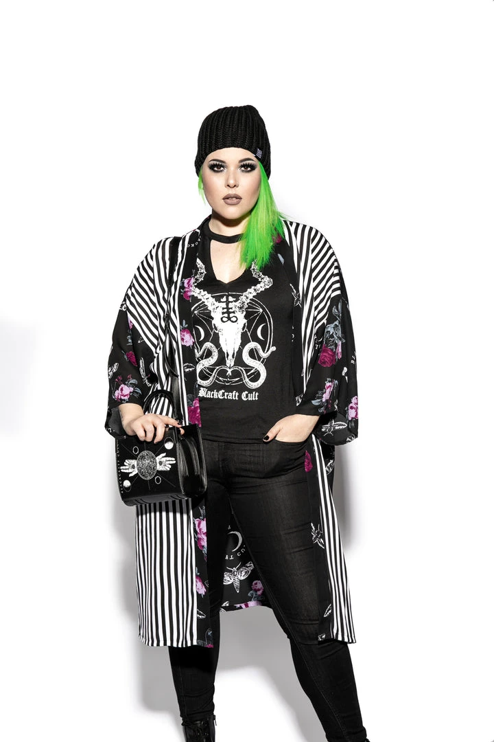 ACDC Womens Dark Floral Long Duster - Kimono 3 ACDC Womens Dark Floral Long Duster - Kimono