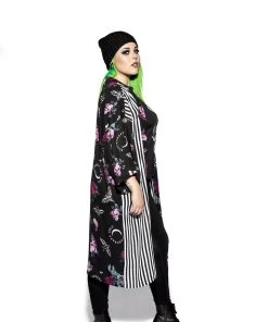 ACDC Womens Dark Floral Long Duster - Kimono 8 ACDC Womens Dark Floral Long Duster - Kimono