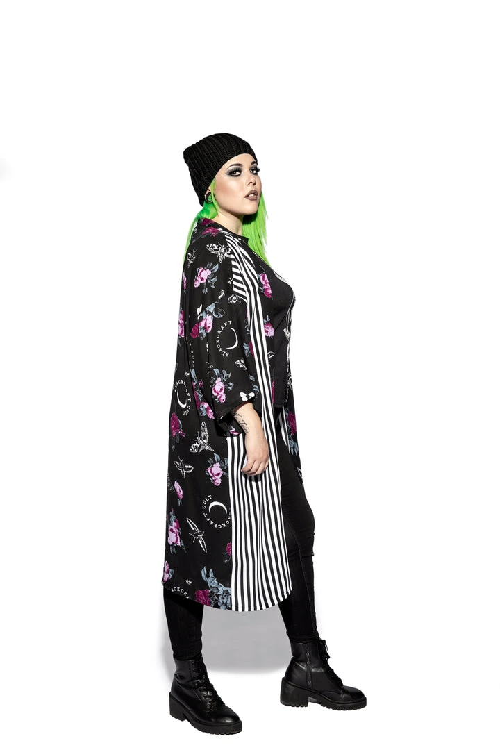 ACDC Womens Dark Floral Long Duster - Kimono 4 ACDC Womens Dark Floral Long Duster - Kimono