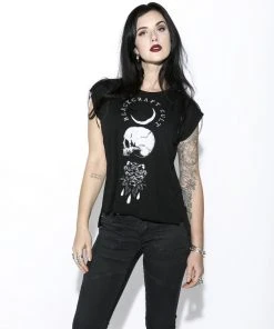 Blackcraft Cult Womens Spirits Of The Dead - Flowy Muscle Tee With Rolled Cuff
