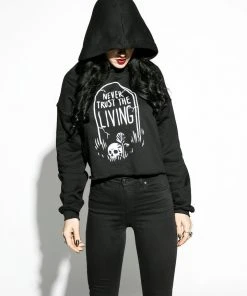 Blackcraft Cult Never Trust The Living - Women's Cropped Hoodie Womens