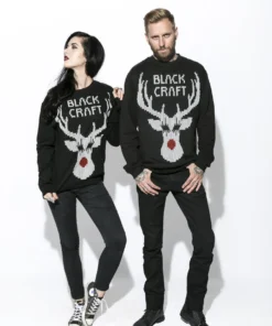 Blackcraft Cult Mens Black Metal Rudolph- Crewneck
