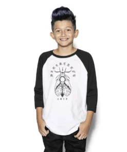 Blackcraft Cult Kids Moth Planchette - Child's Baseball Tee