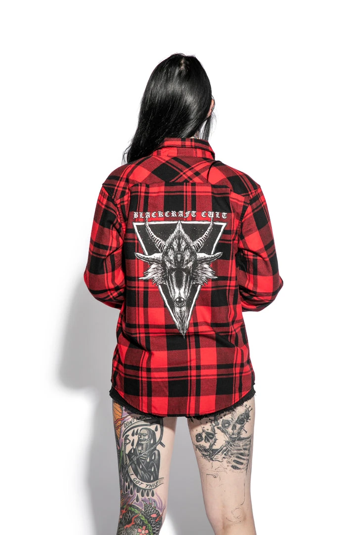 Blackcraft Cult Six Eyed Baphomet - Flannel Mens 11 Blackcraft Cult Six Eyed Baphomet - Flannel Mens