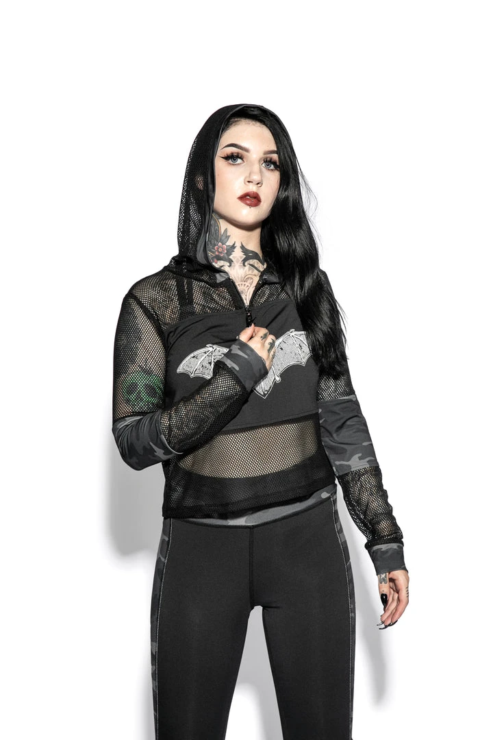 Blackcraft Cult Womens Batcraft - Mesh Active Pullover 10 Blackcraft Cult Womens Batcraft - Mesh Active Pullover