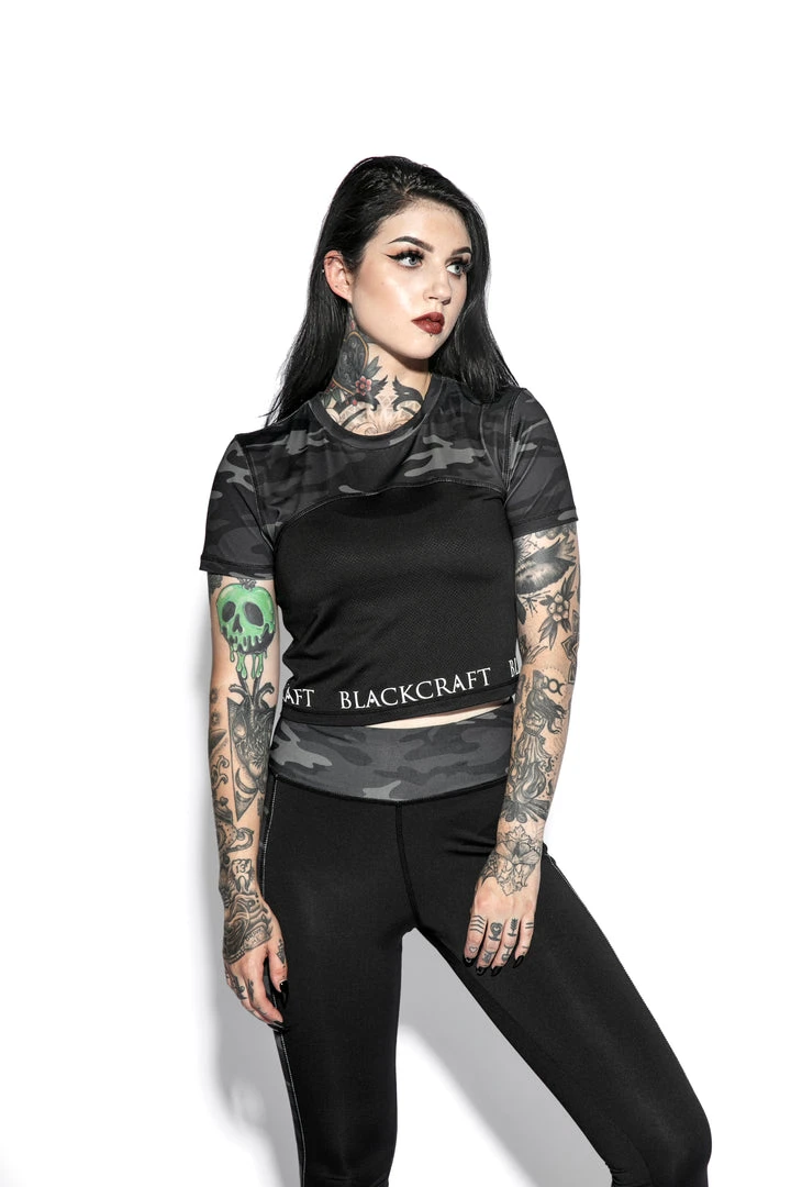 Blackcraft Cult Believe In Yourself Camo - Active Crop Top Womens 8 Blackcraft Cult Believe In Yourself Camo - Active Crop Top Womens