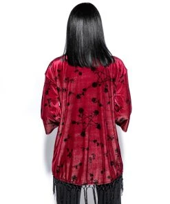 ACDC Womens Pentagram Rose - Velvet Kimono