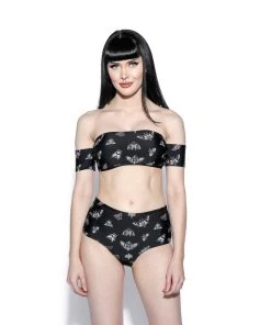 ACDC Pastel Death Moth Off The Shoulder Swim Top