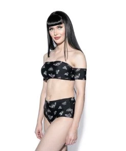 ACDC Pastel Death Moth High Waist Swim Bottom Womens