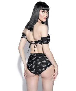 ACDC Pastel Death Moth High Waist Swim Bottom Womens