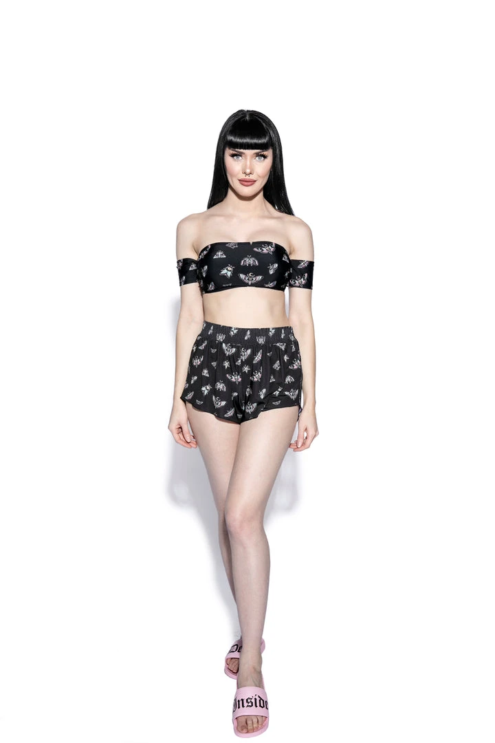 ACDC Pastel Death Moth Swim Shortie Womens 9 ACDC Pastel Death Moth Swim Shortie Womens