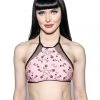 ACDC Pink Pentagram Rose Mesh Swim Top 2 ACDC Pink Pentagram Rose Mesh Swim Top