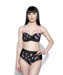 ACDC Pink Bat Swim Top Womens