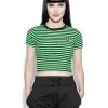 ACDC Womens Believe In Yourself - Green Striped Women's Crop Tee