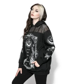 ACDC Love Me Like My Demons Do - Oversized Mesh Hoodie Womens