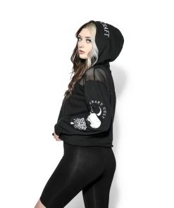 ACDC Womens Spirits Of The Dead - Mesh Crop Hoodie