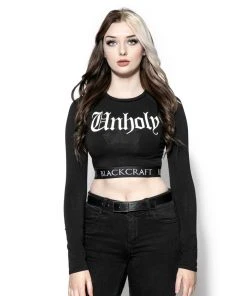 ACDC Womens Unholy - Women's Long Sleeve Crop
