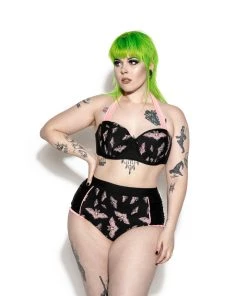 ACDC Pink Bat High Waist Swim Bottom Womens