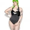 ACDC Bat Pinstripe One Piece Womens