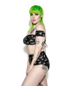 ACDC Pastel Death Moth Off The Shoulder Swim Top