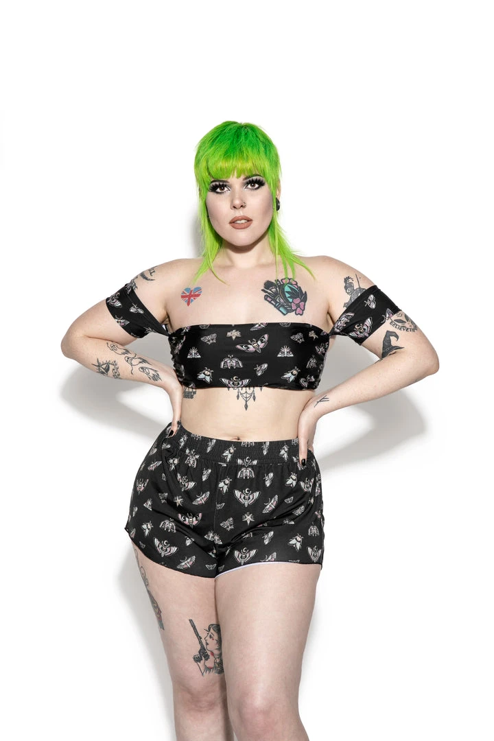 ACDC Pastel Death Moth Swim Shortie Womens 4 ACDC Pastel Death Moth Swim Shortie Womens