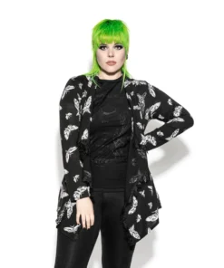 ACDC Death Moth - Black Cardigan Womens