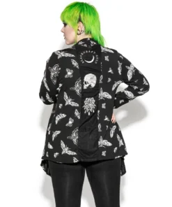 ACDC Death Moth - Black Cardigan Womens