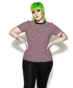 ACDC Believe In Yourself - Pink Striped Women's Tee