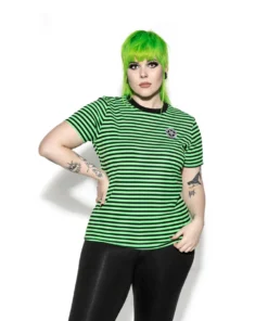ACDC Believe In Yourself - Green Striped Women's Tee Womens