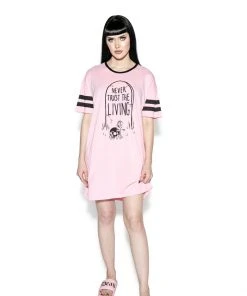 ACDC Pink Never Trust The Living - Dorm Shirt