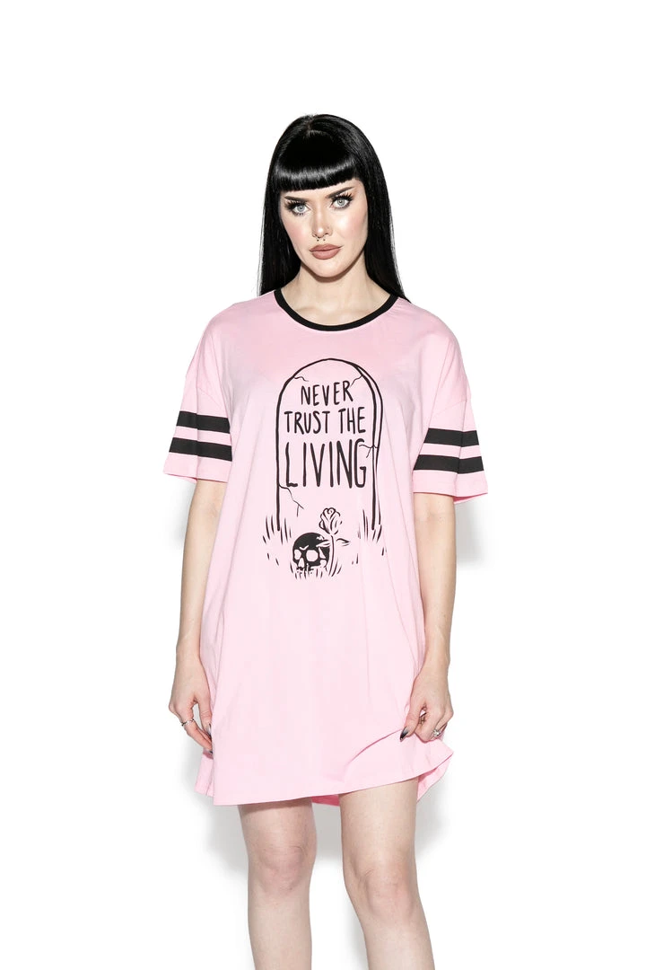 ACDC Pink Never Trust The Living - Dorm Shirt 3 ACDC Pink Never Trust The Living - Dorm Shirt