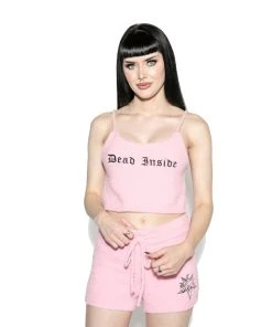 ACDC Womens Pink Dead Inside - Women's Cozy Lounge Set