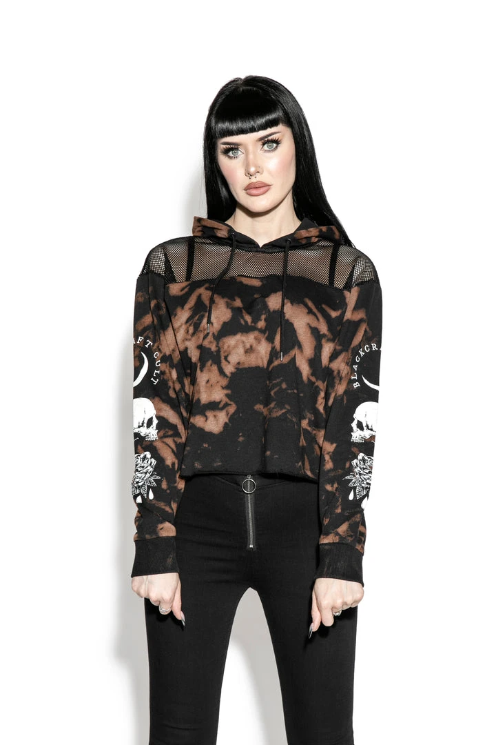 ACDC Womens Spirits Of The Dead - Bleach Wash Mesh Crop Hoodie 6 ACDC Womens Spirits Of The Dead - Bleach Wash Mesh Crop Hoodie