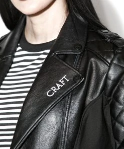HK East BCC Quilted Faux Leather Moto Jacket