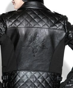 HK East BCC Quilted Faux Leather Moto Jacket