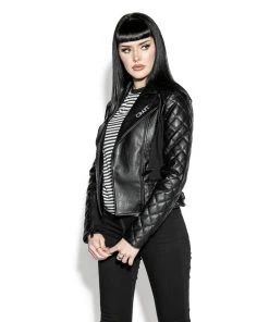 HK East BCC Quilted Faux Leather Moto Jacket