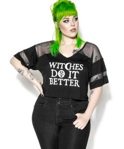 ACDC Womens Witches Do It Better - Mesh Crop Jersey