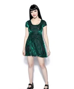 ACDC Green Baroque - Velvet Dress Womens