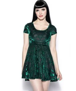 ACDC Green Baroque - Velvet Dress Womens