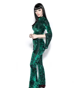 ACDC Green Baroque - Velvet Flared Pant