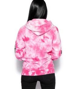 Blackcraft Cult Frickin' Bats - Pink Tie Dye Hooded Pullover Mens