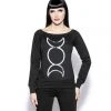 Blackcraft Cult Triple Moon - Women's Scoop Neck Sweater Womens