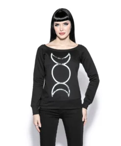 Blackcraft Cult Triple Moon - Women's Scoop Neck Sweater Womens