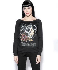 Blackcraft Cult Womens Bat Witch - Women's Scoop Neck Sweater