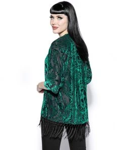 ACDC Green Baroque - Velvet Kimono