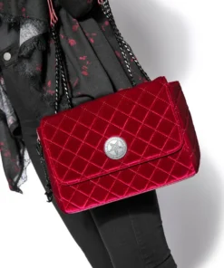 IDS Oxblood Velvet - Quilted Flap Satchel