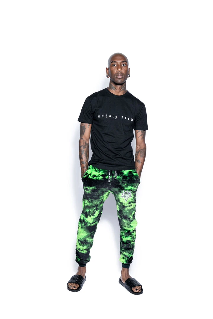 ACDC Green Lightning Dye - Unisex Cozy Joggers 6 ACDC Green Lightning Dye - Unisex Cozy Joggers