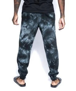 Blackcraft Cult Mens Bat Roost - Black Tie Dye Joggers