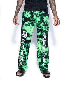 ACDC Mens Green Lightning Dye - Unisex Lounge Pant