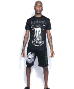 Blackcraft Cult Snake Skull Sweat Shorts Mens